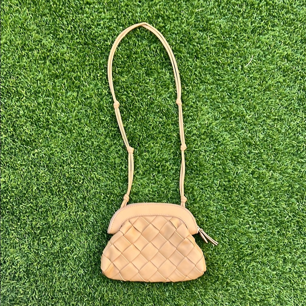 Mango Tan Mini Bag with Gold Hardware